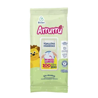Toallitas Húmedas Arrurrú Extra Acolchonaditas Aloe Vera & Manzanilla x100 Toallitas