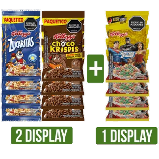2Display Surtidos x30gr/x25gr + Display Cereal Justice League x25gr