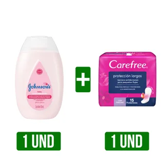 Crema Liquida Johnson´S Baby x100ml + Protector Carefree Largos x15 Protectores