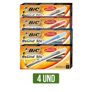4Und Boligrafo Bic Round Stick Surtido