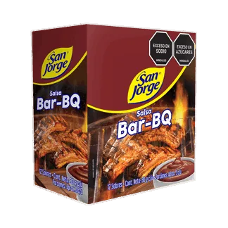 1Display Salsa BBQ San Jorge Sachet x6Dp x12Un x80gr