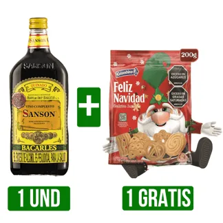 Vino Sanson x750ml Gts Galletas Feliz Navidad x200gr