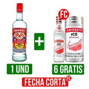 Vodka Smirnoff Tamarindo Picante x750ml Gts 6 Und Smirnoff Ice (x250ml/275ml)