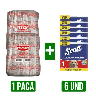 Paca Arroz (Roa/Florhuila) x500gr + 6 Papel Scott Triple Hoja x30mts