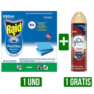 Insecticida Raid Pastillas x84past Pague 72 past Gts Ambientador Glade Aerosol  x275ml
