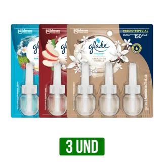 3Und Ambientador Glade Plugins Aceite Surtido x 3ambientadores x21ml o 63ml