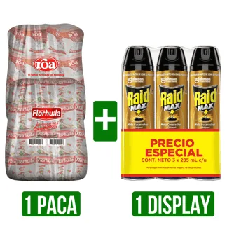 KD 1Paca Arroz (Roa/Florhuila) x25Un x500gr Dto 9% + 1 Dp Insecticida Aerosol Raid Ma x3Un x285ml