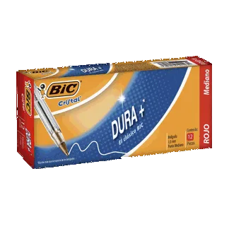 Boligrafo BIC Cristal Dura + Rojo x12Un