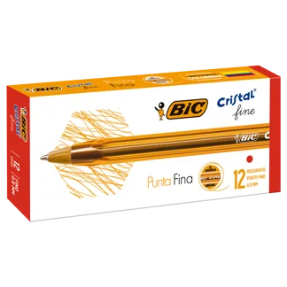 Boligrafo BIC Cristal Punta Fina Rojo x12Un