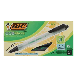 Boligrafo BIC Eco Clic Negro x12Un