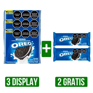 3Display Galletas Oreo Original x54gr + 2Und Galletas Oreo Rollo Original x108gr