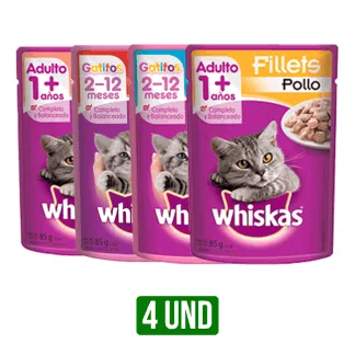 4Und Alimento Húmedo Whiskas Surtido x85gr