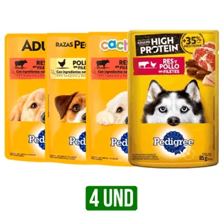 4Und Alimento Húmedo Pedigree Surtido x85gr