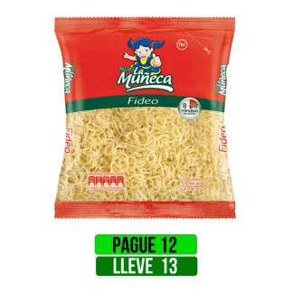 Pague 12 Lleve 13Und Pasta La Muñeca Fideo x250gr