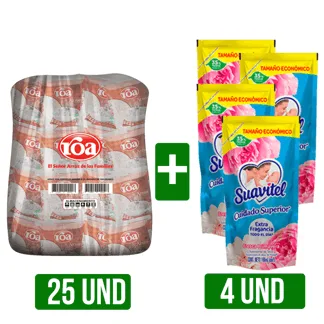 1 Paca Arroz Roa Fortiplus x25Un x500gr + 4 Und Suavitel Fresca Primavera x180ml