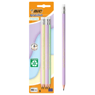 Lápiz Evolution Pastel Blister x5 Lápices