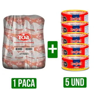 1 Caja Arroz Roa Fortiplus x25Un x500gr + 5 Und Atún Isabel Lomos Aceite x142gr