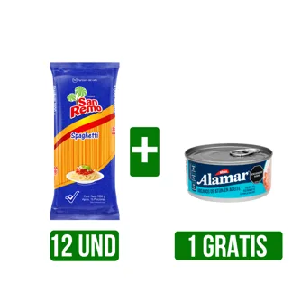 Pague 12 Pasta San Remo Spagueti x1000gr Lleve 1Un Atún Alamar Bocados Aceite x140gr