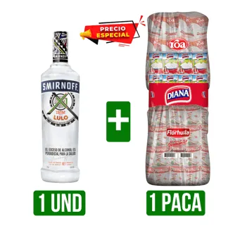 Vodka X1 Lulo Botella x750ml+ Paca Arroz(Roa/Florhuila/Diana)x25Und
