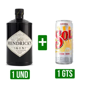 Ginebra Hendrick.s Original x750ml Gts Cerveza Sol Lata x310ml