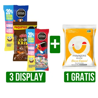 3Display Cereal Kellogg Surtidos x8Un x36gr/30gr Gts Azucar Mayagüez Blanco Especial x500gr