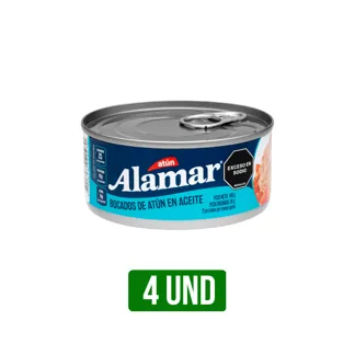 4Un Atún Alamar Bocados Aceite  x140gr