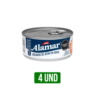 4Un Atún Alamar Bocados Agua x140gr
