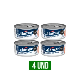 4Un Atún Alamar Bocados Agua x140gr