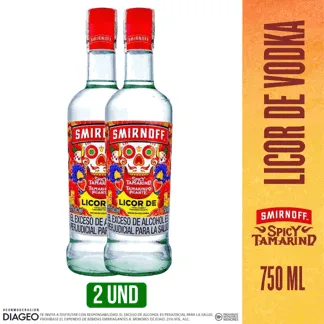2 Und Vodka Smirnoff Tamarindo Picante x750ml