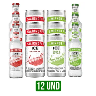 12Und Vodka Smirnoff (Ice/Green Apple) x(250/275)ml