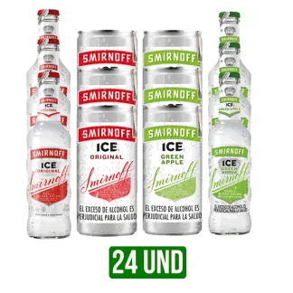 24Und Vodka Smirnoff (Ice/Green Apple) x(250/275)ml