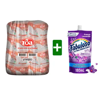 1 Caja Arroz Roa Fortiplus x25Un x500gr + Limpiador Fabuloso Lavanda x180ml