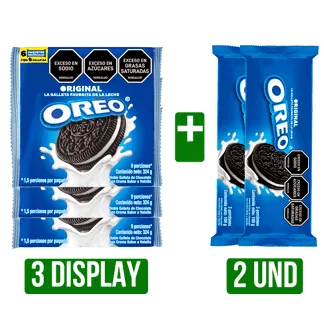 3DP Galletas Oreo Original x6Un x54gr + 2Un Galletas Oreo Rollo Original x108gr