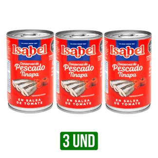 3Un Tinapa en Conserva Isabel Salsa De Tomate x156gr