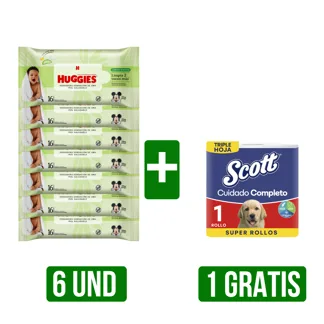 6Un Toallita Húm Huggies Limp Efecx16 Gts 1UnPapel Higiénico Scott Cui Compl TH x1 Rollo x30m