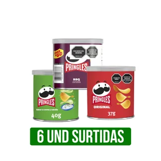 6Und Papas Fritas Pringles Surtidas x40gr/x37gr