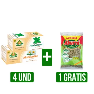 KD 4 UN Aromatica de manzanillax20 o hierbabuenax20 Gts 1 lenteja aburra x500gr
