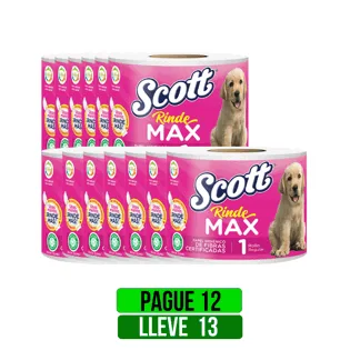Pague 12 Lleve 13 Papel Higiénico Scott Rindemax x1 Rollo