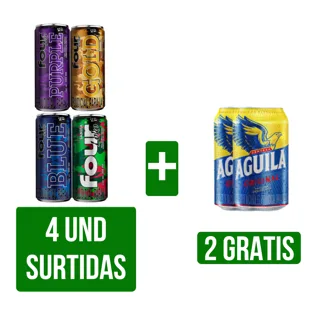 4Und Four Loko Surtido x355ml Gts 2Und Cerveza Aguila x330ml