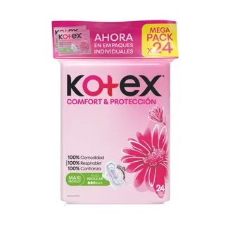 Toalla Higiénica Kotex Comfort & Protección Mega Pack x8Un x24 Toallas