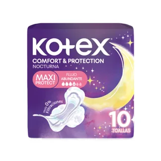 Oferta (Toalla Higiénica Kotex Comfort & Protección Nocturna Pague 8 Lleve 10 Toallas)