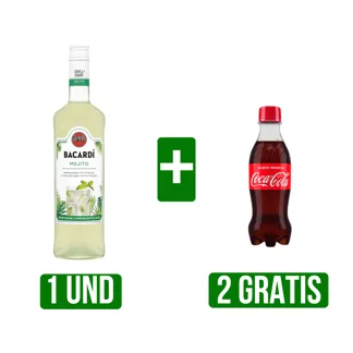 Ron Bacardi Mojito x750ml Gts 2Und Coca-Cola Botella Pet x250ml