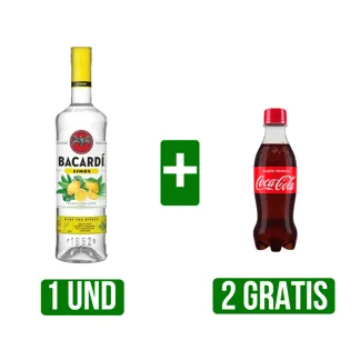 Ron Bacardi Limón x700ml Gts 2Und Coca-Cola Botella Pet x250ml
