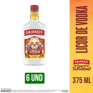 6Und Vodka Smirnoff Tamarindo Picante x375ml
