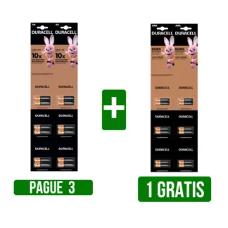 Pague 3Un Pilas Duracell AA x6Un x2 Pilas Gts Duracell AAA x6Un x2 Pilas