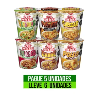 Pague 5 Llleve 6 Un Pasta Precocida Cup Noodles x68gr