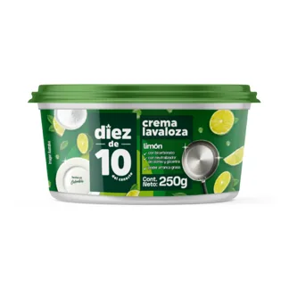 Lavaloza Crema Diez De 10 Limón x250gr