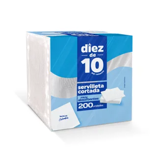 Servilleta Diez De 10 Cortada x200 Servilletas