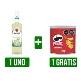 Ron Bacardi Mojito x750ml Gts Papas Fritas Pringles x37gr