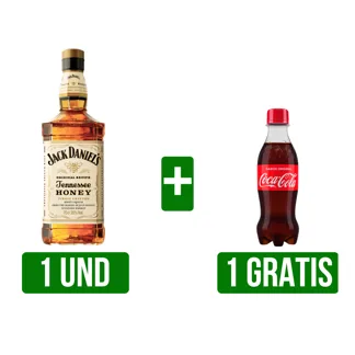 Whisky Jack Daniel´s Honey x700ml Gts Gaseosa Coca Cola x250ml